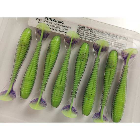 Силикон Keitech Swing Impact FAT 2.8" (8 шт/упак) цвет: pal#06 violet lime berry, Длина силикона: 2.8" (7.1 см), Расцветка силикона: PAL#06 Violet Lime Berry, фото , изображение 7