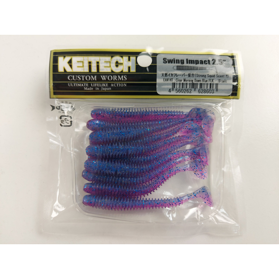 Силікон Keitech Swing Impact 2.5" (10 шт/уп), колір:ea#14 clear morning dawn, Довжина силікону: 2.5" (6.3 см), Колір силікону: ea#14 clear morning dawn, фото , изображение 9