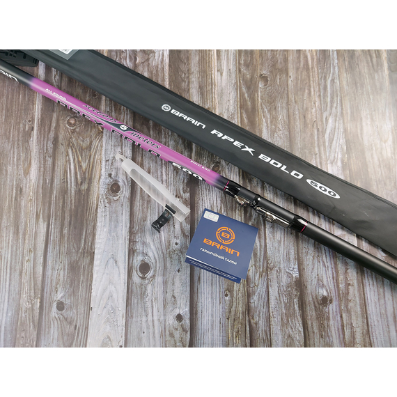 Болонське вудлище Brain Apex Bolo NEW 5.00m (телескопічне, з кільцями) + чохол та захист на кільця, Довжина: 5m, Тип вудлища: з кільцями (болонське), фото , изображение 5