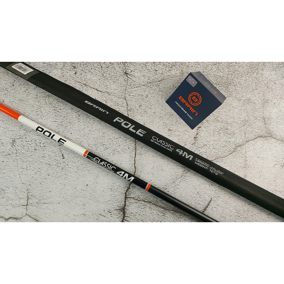 Махове вудлище Brain Classic 4.00m (телескопічне, без кілець) + чохол, Довжина: 4m, Тип вудлища: без кілець (махове), фото , изображение 3