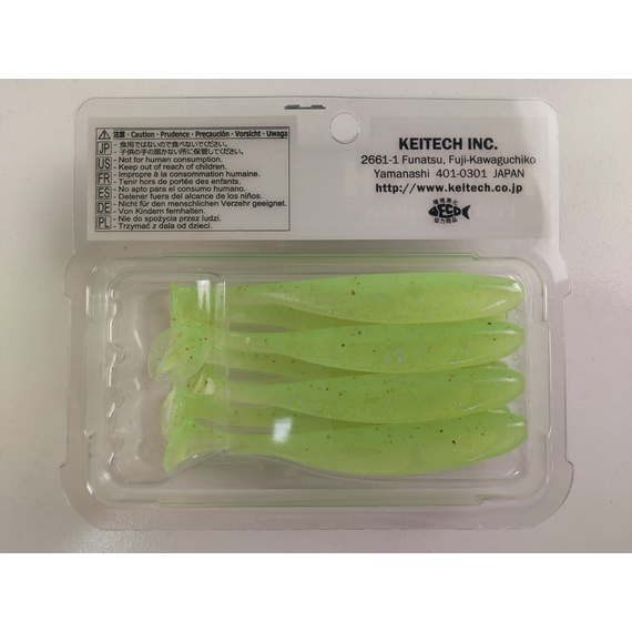 Силікон Keitech Easy Shiner 3.5" (7 шт/уп),, колір: ea#19 electric chart shad, Довжина силікону: 3.5" (8.9 см), Колір силікону: EA#19 Electric Chart Shad, фото , изображение 10