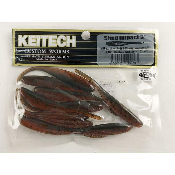 Силикон Keitech Shad Impact 3" (10 шт/упак) ц:406 castaic choice, Длина силикона: 3" (7.6 см), Расцветка силикона: 406 Castaic Choice, фото , изображение 7
