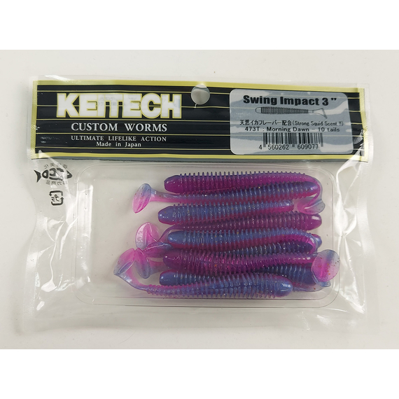 Силікон Keitech Swing Impact 3" (10 шт/уп), колір:473 morning dawn, Довжина силікону: 3" (7.6 см), Колір силікону: 473 Morning Dawn, фото , изображение 8