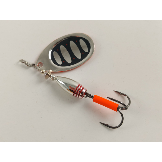 Блешня Savage Gear Rotex Spinner #5 14.0g 04-Fluo Orange Silver, Вага блешні: 14g, Колір блешні: Fluo Orange Silver, фото , изображение 6