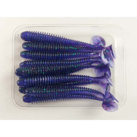 Силікон Keitech Swing Impact 2.5" (10 шт/упак), колір:408 electric june bug, Довжина силікону: 2.5" (6.3 см), Колір силікону: 408 Electric June Bug, фото , изображение 7