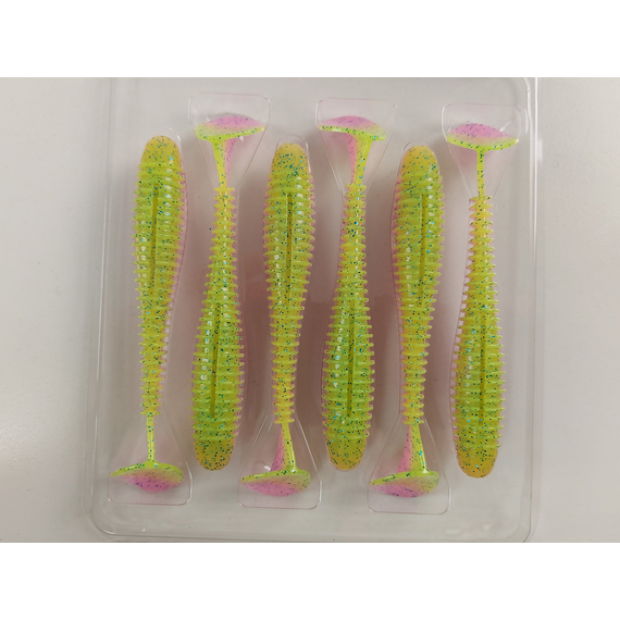 Силікон Keitech Swing Impact FAT 4.3" (6 шт/уп),, колір: ea#18 mystic lime chart, Довжина силікону: 4.3" (10.9 см), Колір силікону: EA#18 Mystic Lime Chart, фото , изображение 6