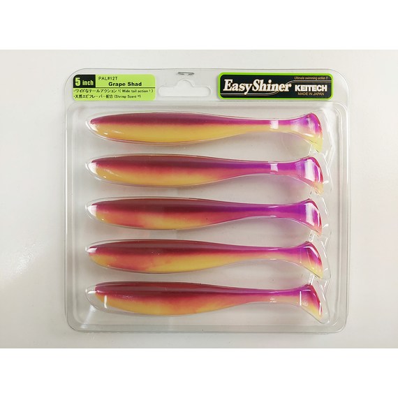 Силікон Keitech Easy Shiner 5" (5 шт/упак), колір:pal#12 grape shad, Довжина силікону: 5" (12.7 см), Колір силікону: PAL#12 Grape Shad, фото , изображение 11