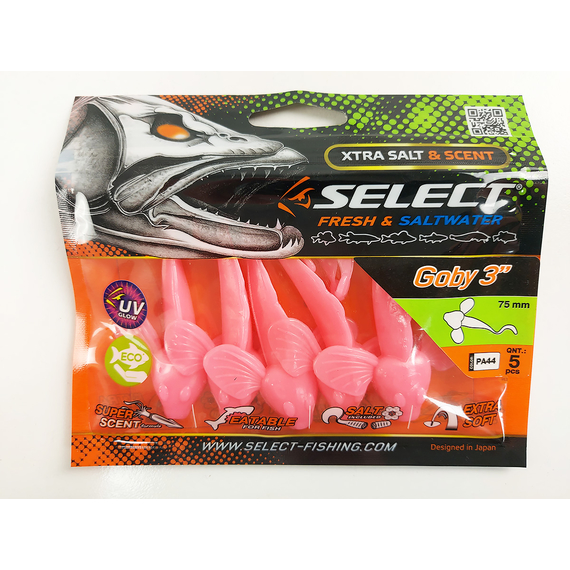 Силікон Select Goby 3" col.PA44 (5 шт/упак), Довжина силікону: 3" (7.62 см), Колір силікону: PA44, фото , изображение 9