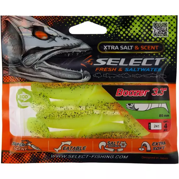 Силикон Select Boozer 3.3" #241 (4 шт/уп), Длина силикона: 3.3" (8.38 см), Расцветка силикона: 241, фото , изображение 2