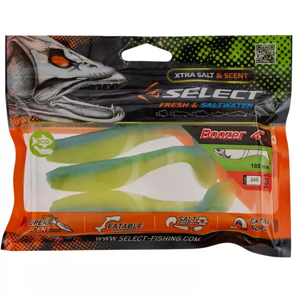 Силікон Select Boozer 4" #245 (3 шт / уп), Длина силикона: 4.0" (10.16 см), Расцветка силикона: 245, фото , изображение 2