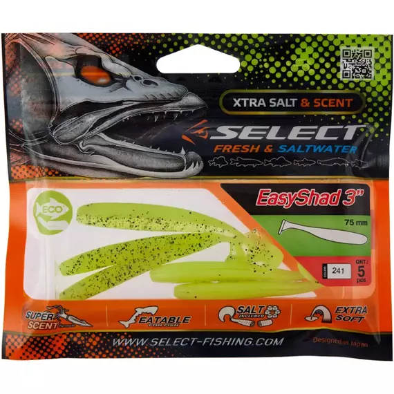 Силікон Select Easy Shad 3" #241 (5 шт / уп), Довжина силікону: 3" (7.62 см), Колір силікону: 241, фото , изображение 2