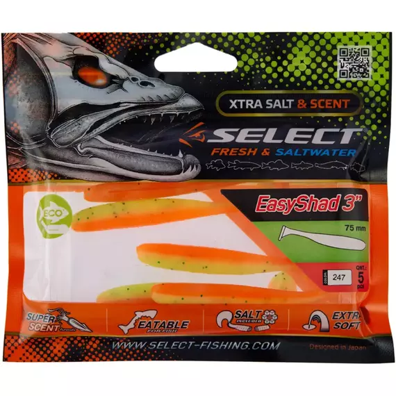 Силікон Select Easy Shad 3" #247 (5 шт / уп), Довжина силікону: 3" (7.62 см), Колір силікону: 247, фото , изображение 2
