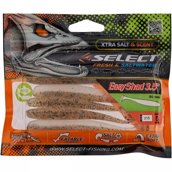Силікон Select Easy Shad 3.5" #215 (5 шт / уп), Довжина силікону: 3.5" (8.89 см), Колір силікону: 215, фото , изображение 2