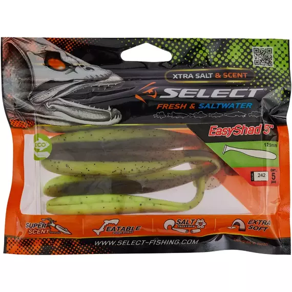 Силікон Select Easy Shad 5" #242 (5 шт / уп), Довжина силікону: 5" (12.7 см), Колір силікону: 242, фото , изображение 2