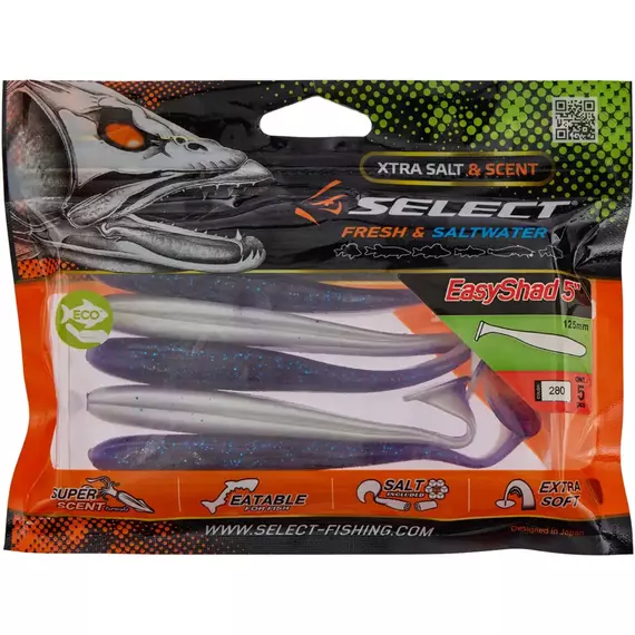 Силікон Select Easy Shad 5" #280 (5 шт / уп), Довжина силікону: 5" (12.7 см), Колір силікону: 280, фото , изображение 2
