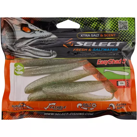 Силікон Select Easy Shad 5" #308 (5 шт / уп), Довжина силікону: 5" (12.7 см), Колір силікону: 308, фото , изображение 2