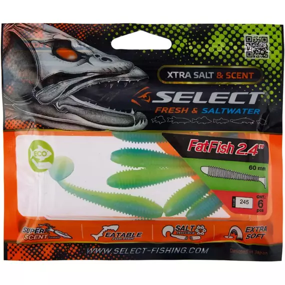 Силікон Select FatFish 2.4" #245 (6 шт / уп), Довжина силікону: 2.4" (6.1 см), Колір силікону: 245, фото , изображение 2