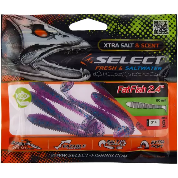 Силикон Select FatFish 2.4" #314 (6 шт/уп), Длина силикона: 2.4" (6.1 см), Расцветка силикона: 314, фото , изображение 2