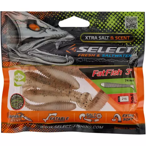 Силікон Select FatFish 3" #215 (6 шт / уп), Довжина силікону: 3" (7.62 см), Колір силікону: 215, фото , изображение 2