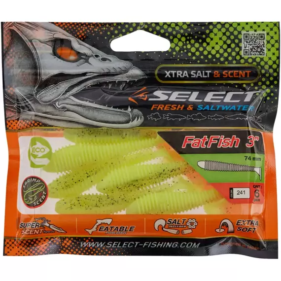 Силікон Select FatFish 3" #241 (6 шт / уп), Довжина силікону: 3" (7.62 см), Колір силікону: 241, фото , изображение 2