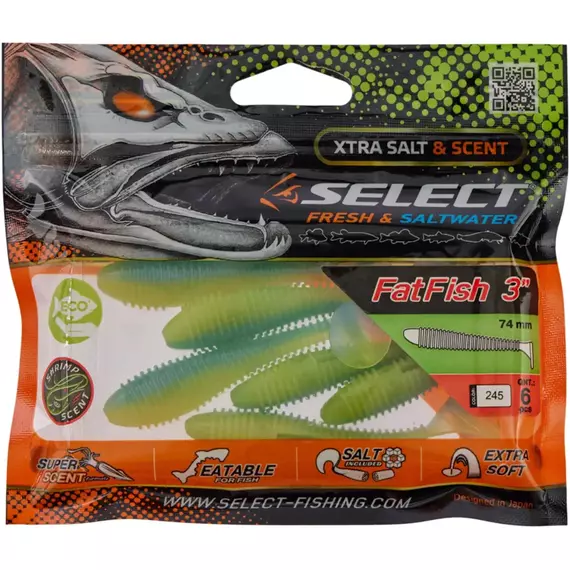 Силікон Select FatFish 3" #245 (6 шт / уп), Довжина силікону: 3" (7.62 см), Колір силікону: 245, фото , изображение 2