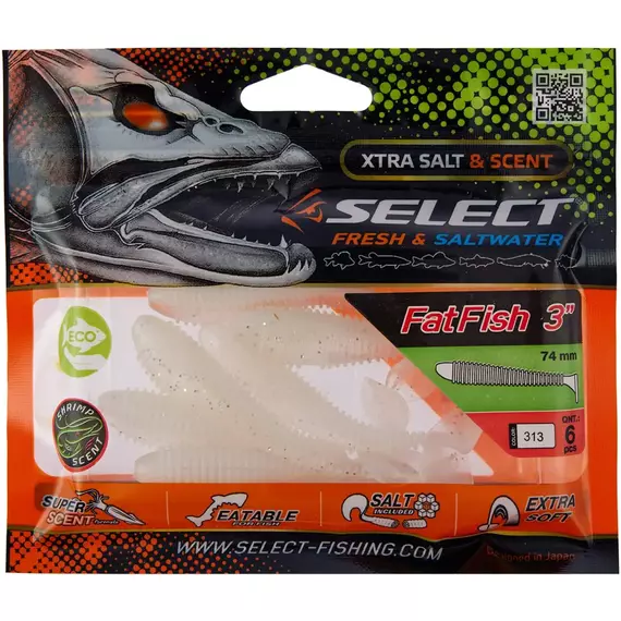 Силікон Select FatFish 3" #313 (6 шт / уп), Довжина силікону: 3" (7.62 см), Колір силікону: 313, фото , изображение 2