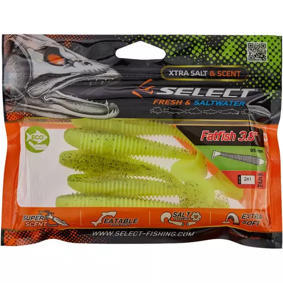 Силікон Select FatFish 3.8" #241 (5 шт / уп), Довжина силікону: 3.8" (9.65 см), Колір силікону: 241, фото , изображение 2