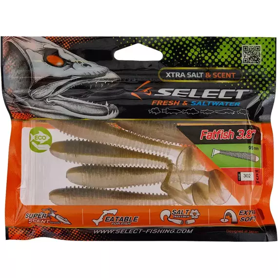 Силикон Select FatFish 3.8" #302 (5 шт/уп), Длина силикона: 3.8" (9.65 см), Расцветка силикона: 302, фото , изображение 2