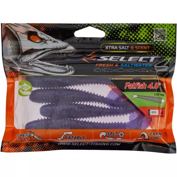 Силікон Select FatFish 4.8" #800 (4 шт / уп), Длина силикона: 4.8" (12.19 см), Расцветка силикона: 800, фото , изображение 2