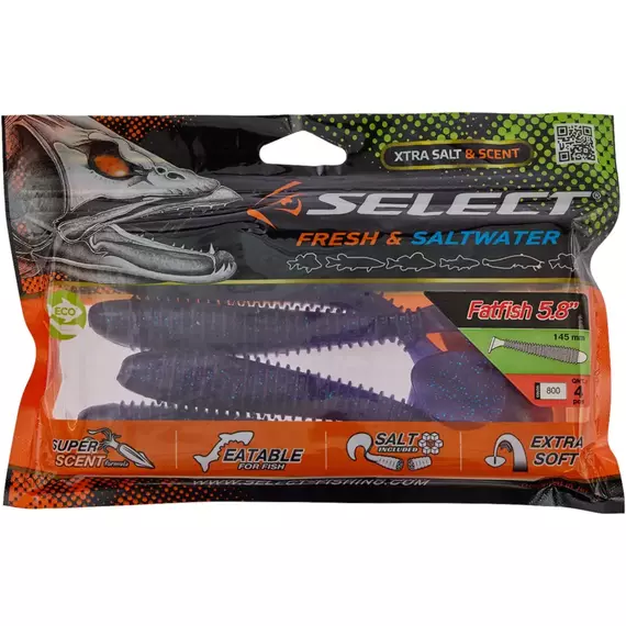 Силікон Select FatFish 5.8" #800 (4 шт / уп), Довжина силікону: 5.8" (14.73 см), Колір силікону: 800, фото , изображение 2