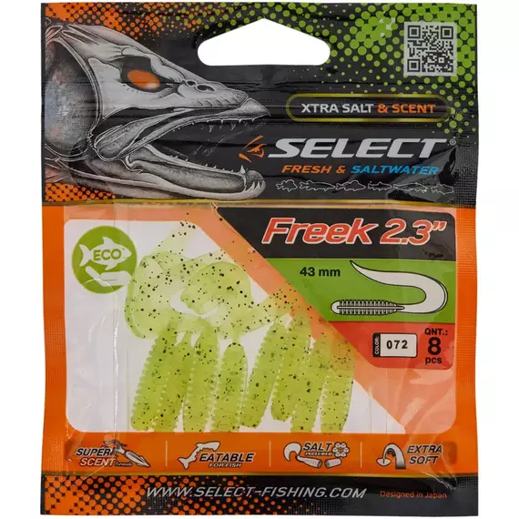 Силікон Select Freek 2.3" #072 (8 шт / уп), Длина силикона: 2.3" (4.3 см), Расцветка силикона: 072, фото , изображение 2