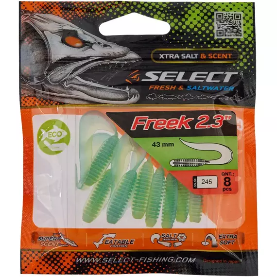 Силікон Select Freek 2.3" #245 (8 шт / уп), Довжина силікону: 2.3" (4.3 см), Колір силікону: 245, фото , изображение 2