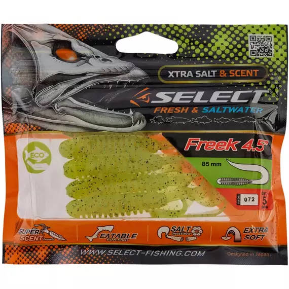 Силікон Select Freek 4.5" #072 (5 шт / уп), Довжина силікону: 4.5" (11.43 см), Колір силікону: 072, фото , изображение 2