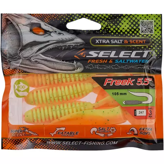 Силікон Select Freek 5.5" #247 (3 шт / уп), Длина силикона: 5.5" (13.97 см), Расцветка силикона: 247, фото , изображение 2