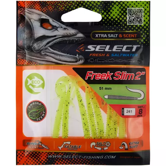 Силікон Select Freek Slim 2" #241 (8 шт / уп), Довжина силікону: 2" (5.08 см), Колір силікону: 241, фото , изображение 2