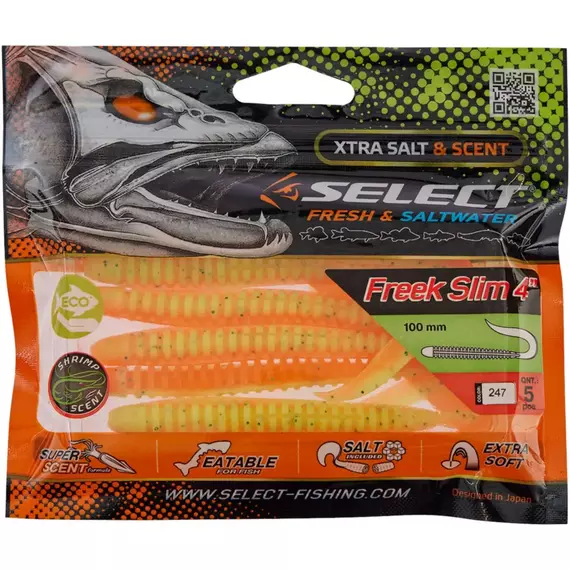 Силікон Select Freek Slim 4" #247 (5 шт / уп), Довжина силікону: 4.0" (10.16 см), Колір силікону: 247, фото , изображение 2
