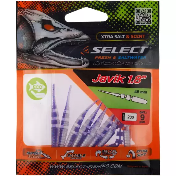 Силікон Select Javik 1.8" #280 (9 шт / уп), Довжина силікону: 1.8" (4.57 см), Колір силікону: 280, фото , изображение 2