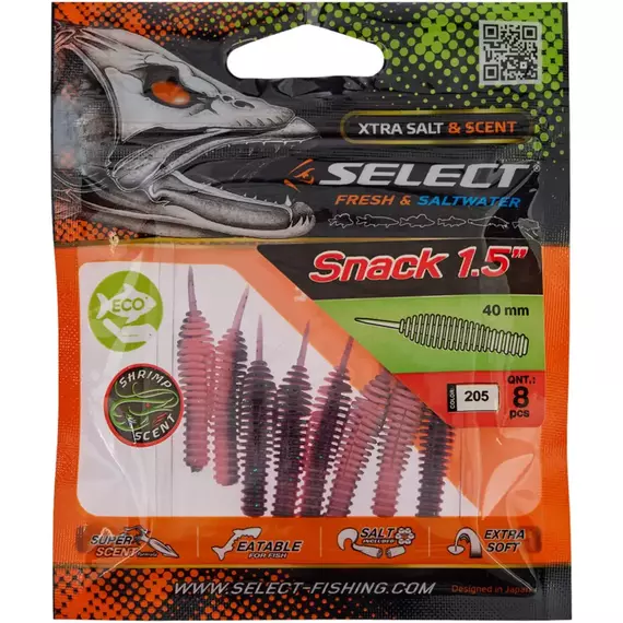 Силікон Select Snack 1.5" #205 (8 шт / уп), Довжина силікону: 1.5" (4 см), Колір силікону: 205, фото , изображение 2