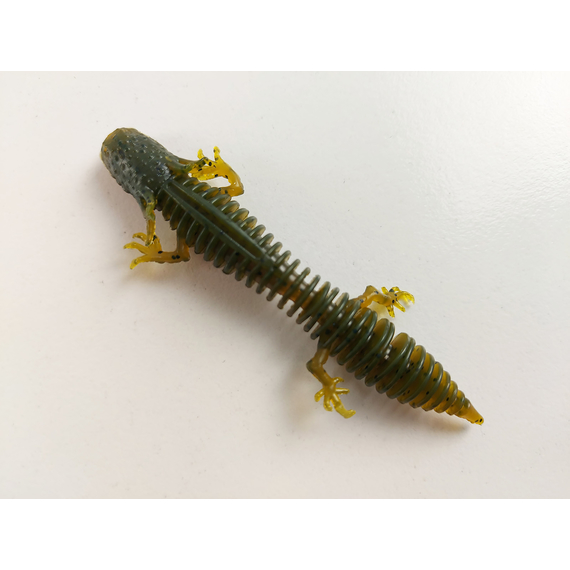 Силікон Savage Gear Ned Salamander 75mm 3.0g Floating Green Pumpkin (5 шт/уп), фото , изображение 2