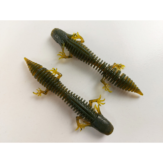 Силікон Savage Gear Ned Salamander 75mm 3.0g Floating Green Pumpkin (5 шт/уп), фото , изображение 3