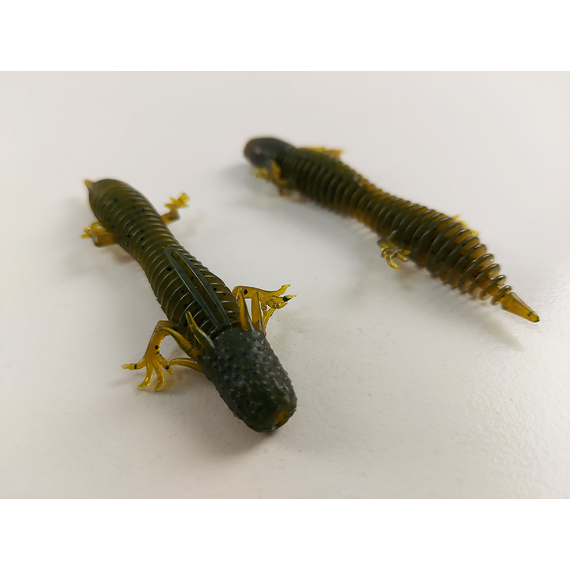 Силікон Savage Gear Ned Salamander 75mm 3.0g Floating Green Pumpkin (5 шт/уп), фото , изображение 4