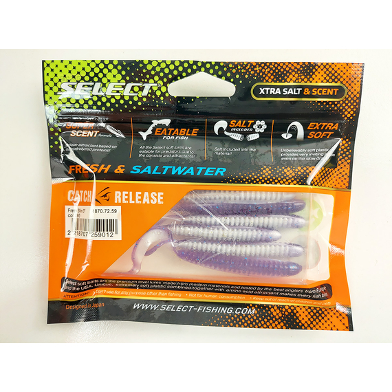 Силикон Select Freek Slim 3" #280 (7 шт/уп), Длина силикона: 3" (7.62 см), Расцветка силикона: 280, фото , изображение 11