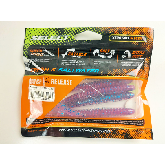 Силікон Select Freek Slim 4" #314 (5 шт / уп), Довжина силікону: 4.0" (10.16 см), Колір силікону: 314, фото , изображение 12