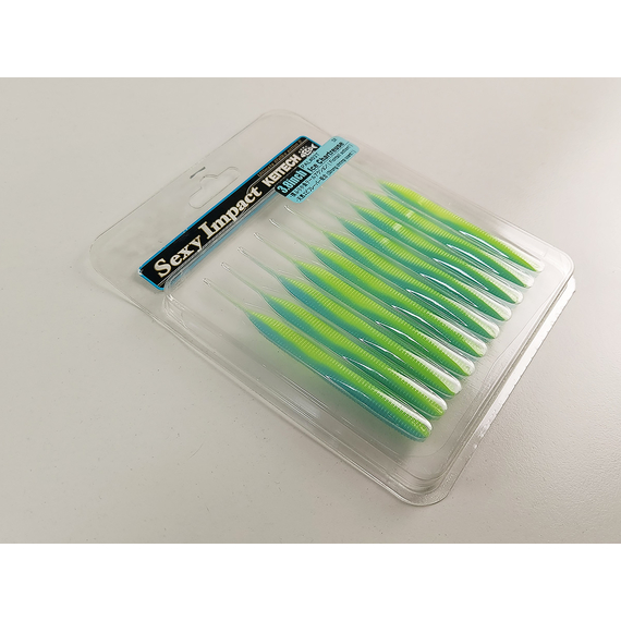 Силікон Keitech Sexy Impact 3.8" (10 шт/упак), колір:pal#03 ice chartreuse, Довжина силікону: 3.8" (9.7 см), Колір силікону: PAL#03 Ice Chartreuse, фото , изображение 9