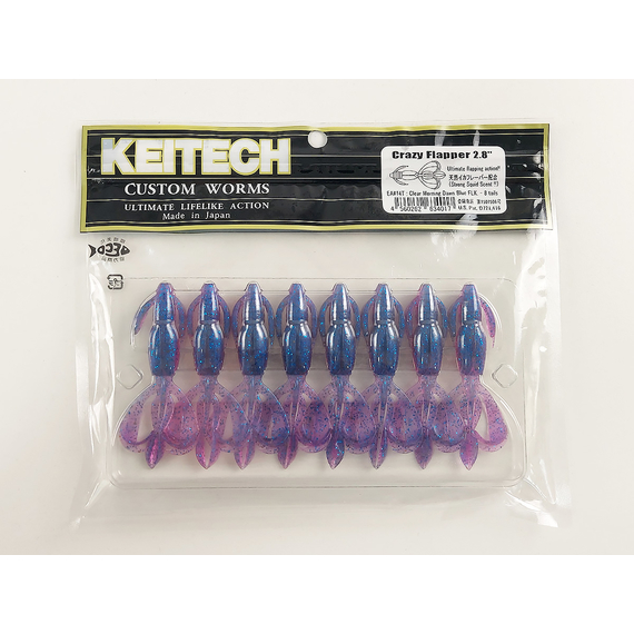 Силікон Keitech Crazy Flapper 2.8" (8 шт/уп),, колір: ea#14 clear morning dawn, Довжина силікону: 2.8" (7.1 см), Колір силікону: ea#14 clear morning dawn, фото , изображение 8