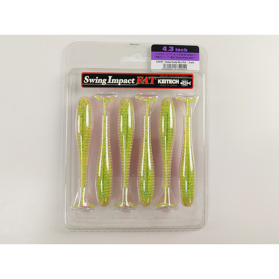 Силикон Keitech Swing Impact FAT 4.3" (6 шт/уп) цвет: ea#16 cotton candy blue f, Длина силикона: 4.3" (10.9 см), Расцветка силикона: ea#16 cotton candy blue f, фото , изображение 9