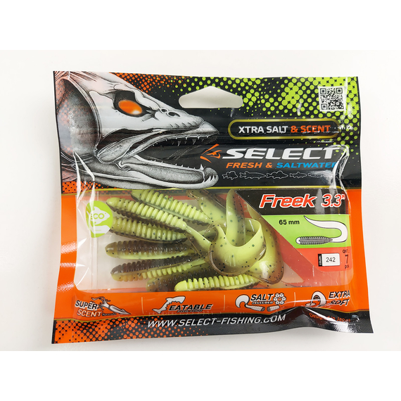 Силикон Select Freek 3.3" #242 (7 шт/уп), Длина силикона: 3.3" (8.38 см), Расцветка силикона: 242, фото , изображение 10