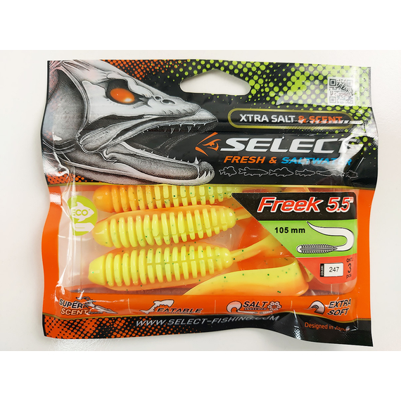 Силікон Select Freek 5.5" #247 (3 шт / уп), Длина силикона: 5.5" (13.97 см), Расцветка силикона: 247, фото , изображение 12
