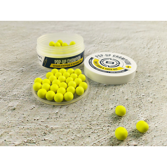 Бойли Brain Champion Pop-Up Sweet Corn & Tiger Nut (кукуруза + тигровий орех) 08mm 34g, фото , изображение 4