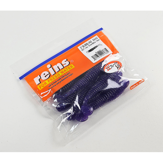 Силікон Reins Bubbling Shaker 3" 567 Lilac Silver & Blue Flake (14шт/уп), Довжина силікону: 3.0" (7,62 см), Колір силікону: 567 Lilac Silver & Blue Flake, фото , изображение 2